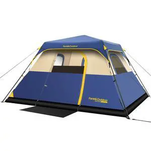 Zeta C6 Pro Camping Tent 6 Person Instant Cabin Tent Setup in 60 Seconds with Rainfly & Windproof Portable with Carry Bag for Family Camping & Hiking, Upgraded Ventilation, Navy Blue Zeta C6 Pro Camping Tent 6 Person Instant Cabin Tent Setup in 60 Seconds with Rainfly & Windproof Portable with Carry Bag for Family Camping & Hiking, Upgraded Ventilation, Navy Blue