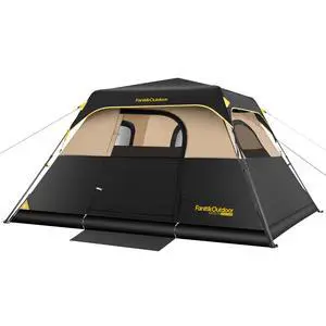 Zeta C6 Pro Camping Tent 6 Person Instant Cabin Tent Setup in 60 Seconds with Rainfly & Windproof Portable with Carry Bag for Family Camping & Hiking, Khaki Zeta C6 Pro Camping Tent 6 Person Instant Cabin Tent Setup in 60 Seconds with Rainfly & Windproof Portable with Carry Bag for Family Camping & Hiking, Khaki