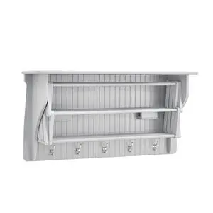 Accordion Clothes Drying Rack, Retractable, Wall Mounted Towel Rack and Hooks for Clothes and Towels for use in Laundry Room or Garage - White Accordion Clothes Drying Rack, Retractable, Wall Mounted Towel Rack and Hooks for Clothes and Towels for use in Laundry Room or Garage - White