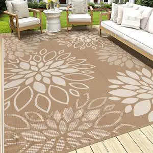 Waterproof Outdoor Rug 8x10 for Patios, Floral Reversible Plastic Straw Rug Patio Mat, Indoor Outdoor Carpet RV Mat Camping Rug for Deck, Camper, Porch, Balcony, Backyard, Picnic Waterproof Outdoor Rug 8x10 for Patios, Floral Reversible Plastic Straw Rug Patio Mat, Indoor Outdoor Carpet RV Mat Camping Rug for Deck, Camper, Porch, Balcony, Backyard, Picnic
