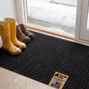 Ultra Absorbent Front Door Mat Outside Entrance, 47x35, Traps Dirt and Moisture, HydroABSORB Indoor Outdoor Doormat Holds Up to 6 Cups Water, Stain and Fade Resistant Welcome Mat, Black Ultra Absorbent Front Door Mat Outside Entrance, 47x35, Traps Dirt and Moisture, HydroABSORB Indoor Outdoor Doormat Holds Up to 6 Cups Water, Stain and Fade Resistant Welcome Mat, Black
