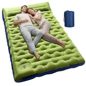 Double Inflatable Camping Sleeping Pad,Thick 6 inch 2 Person Ultralight Sleeping Mat with Built-in Foot Pump and Pillow,Camping Essentials for Hiking,Backpacking,Traveling, Tent Double Inflatable Camping Sleeping Pad,Thick 6 inch 2 Person Ultralight Sleeping Mat with Built-in Foot Pump and Pillow,Camping Essentials for Hiking,Backpacking,Traveling, Tent
