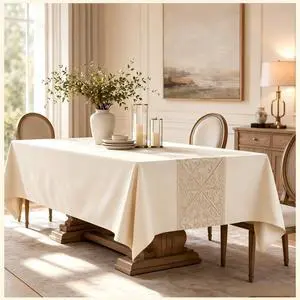 Rectangle Linen Tablecloth Luxury Totem Spillproof Cloth 55x134 Inch Rectangle Linen Tablecloth Luxury Totem Spillproof Cloth 55x134 Inch