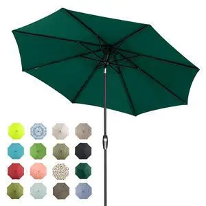 10ft Patio Market Outdoor Table Umbrella with Auto Tilt and Crank, Large Sun Umbrella with Sturdy Pole & Fade Resistant Canopy, Easy to Set, Forest Green 10ft Patio Market Outdoor Table Umbrella with Auto Tilt and Crank, Large Sun Umbrella with Sturdy Pole & Fade Resistant Canopy, Easy to Set, Forest Green