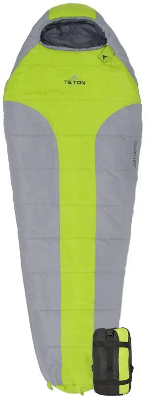 Teton Tracker, 5 Degree Sleeping Bag; Lightweight, Warm Mummy Sleeping Bag, Camping, Backpacking, Hiking Teton Tracker, 5 Degree Sleeping Bag; Lightweight, Warm Mummy Sleeping Bag, Camping, Backpacking, Hiking