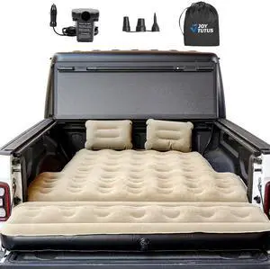 5-5.2Ft Truck Bed Air Mattress with Removable Tailgate Extension, Thickened Inflatable 5ft Compact Short Truck Beds, Compatible with Tacoma&Ranger&Gladiator&Colorado&Canyon,Camel&Black 5-5.2Ft Truck Bed Air Mattress with Removable Tailgate Extension, Thickened Inflatable 5ft Compact Short Truck Beds, Compatible with Tacoma&Ranger&Gladiator&Colorado&Canyon,Camel&Black