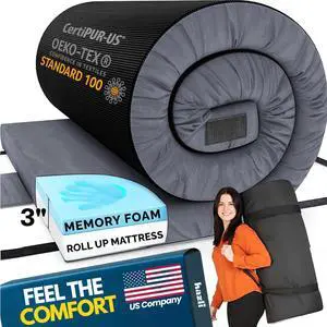 3 Matrix AirCell Memory Foam Camping Mattress Pad - Roll Up Mattress for Adults - Portable Cot Sleeping Pad for Camping - Floor Mat or Bed Roll for Car, SUV - 72 X 26 3 Matrix AirCell Memory Foam Camping Mattress Pad - Roll Up Mattress for Adults - Portable Cot Sleeping Pad for Camping - Floor Mat or Bed Roll for Car, SUV - 72 X 26