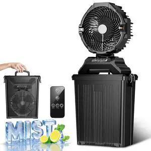 Portable Misting Fan for Outside, 70Hrs Camping Mister Fan,15L Cooling Fan with Remote, Ice Fan with 4 Spray Speeds,4 Misting Modes,3 Light Modes for Garden/Camping/Party/Fishing Portable Misting Fan for Outside, 70Hrs Camping Mister Fan,15L Cooling Fan with Remote, Ice Fan with 4 Spray Speeds,4 Misting Modes,3 Light Modes for Garden/Camping/Party/Fishing