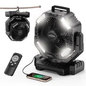 Socool 40000mAh Camping Fan Rechargeable, Battery Operated Portable Outdoor Fan Remote, 136Hrs & 4-Speed Cordless Oscillating, Table Fan with Light & Timer for Tent RV Jobsite Hurricane Power Outage Socool 40000mAh Camping Fan Rechargeable, Battery Operated Portable Outdoor Fan Remote, 136Hrs & 4-Speed Cordless Oscillating, Table Fan with Light & Timer for Tent RV Jobsite Hurricane Power Outage