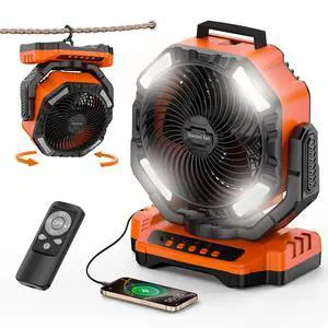 Socool 40000mAh Camping Fan Rechargeable, Battery Operated Portable Outdoor Fan Remote, 136Hrs & 4-Speed Cordless Oscillating, Table Fan with Light & Timer for Tent RV Jobsite Hurricane Power Outage Socool 40000mAh Camping Fan Rechargeable, Battery Operated Portable Outdoor Fan Remote, 136Hrs & 4-Speed Cordless Oscillating, Table Fan with Light & Timer for Tent RV Jobsite Hurricane Power Outage