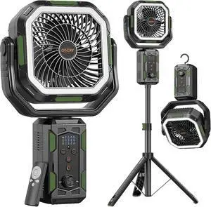 F21 Camping Fan with Stand, 20000mAh Rechargeable Battery Powered Standing Fan, LED Lanterns for Power Outages, Strong Wind, Fast Charging for Tent, Travel, Bedroom, Camping Essentials F21 Camping Fan with Stand, 20000mAh Rechargeable Battery Powered Standing Fan, LED Lanterns for Power Outages, Strong Wind, Fast Charging for Tent, Travel, Bedroom, Camping Essentials