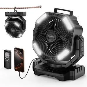 Socool 40000mAh Camping Fan Rechargeable, Battery Operated Portable Outdoor Fan Remote, 136Hrs & 4-Speed Cordless Oscillating, Table Fan with Light & Timer for Tent RV Jobsite Hurricane Power Outage Socool 40000mAh Camping Fan Rechargeable, Battery Operated Portable Outdoor Fan Remote, 136Hrs & 4-Speed Cordless Oscillating, Table Fan with Light & Timer for Tent RV Jobsite Hurricane Power Outage