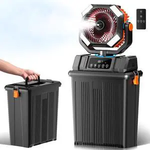40000mAh Misting Fans for Outside, 15L Large Tank Portable Misting Fan, Battery Powered Outdoor Mister Fan with Remote & LED Light, Wide 270° Coverage for Camping Patio Backyard 40000mAh Misting Fans for Outside, 15L Large Tank Portable Misting Fan, Battery Powered Outdoor Mister Fan with Remote & LED Light, Wide 270° Coverage for Camping Patio Backyard