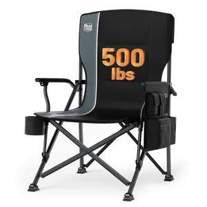 Oversized Folding Camping Chair High Back 500lbs Oversized Folding Camping Chair High Back 500lbs