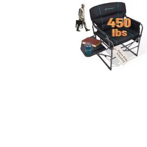 Oversized Folding Chairs for Outside, Fully Padded Camping Director Chair for Adults, Support 450lbs Portable lawn chairs with Side Table, Side Pockets for outdoor Camp, Picnic, Lawn, Concert Oversized Folding Chairs for Outside, Fully Padded Camping Director Chair for Adults, Support 450lbs Portable lawn chairs with Side Table, Side Pockets for outdoor Camp, Picnic, Lawn, Concert