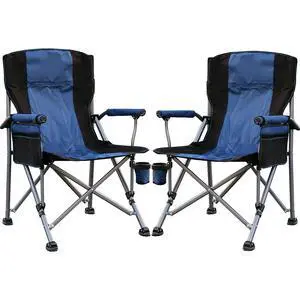 Camping Chair for Adults 2 Pack Heavy Duty Outdoor Patio Lawn Chairs Portable Support 350 LBS High Back Padded Oxford with Armrests, Storage Bag, Cup Holder, for Outside Fishing, Camping, 2PCS Camping Chair for Adults 2 Pack Heavy Duty Outdoor Patio Lawn Chairs Portable Support 350 LBS High Back Padded Oxford with Armrests, Storage Bag, Cup Holder, for Outside Fishing, Camping, 2PCS