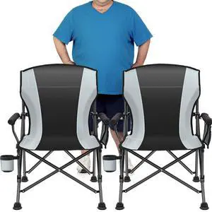 2 Pack Camping Chairs for Adults, 450 LBS Heavy Duty Camp Chair 2 Pack Camping Chairs for Adults, 450 LBS Heavy Duty Camp Chair