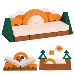 18PCS Modular Kids Play Couch - Junlge Theme Toddler Couch Building Fort, Convertible Sofa Multifunctional Kids Sofa, Toddler Baby Playroom/Bedroom Furniture for Playing, Sleeping 18PCS Modular Kids Play Couch - Junlge Theme Toddler Couch Building Fort, Convertible Sofa Multifunctional Kids Sofa, Toddler Baby Playroom/Bedroom Furniture for Playing, Sleeping