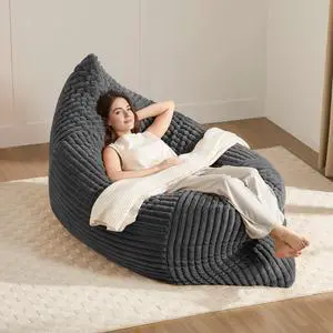 3-in-1 Giant Bean Bag Chair for Adults & Kids, Convertible Floor Sofa to Mattress, Memory Foam Beanbag Chair with Washable Cover, Multi Functional Lounge Couch for Bedroom, Living Room (Dark Grey) 3-in-1 Giant Bean Bag Chair for Adults & Kids, Convertible Floor Sofa to Mattress, Memory Foam Beanbag Chair with Washable Cover, Multi Functional Lounge Couch for Bedroom, Living Room (Dark Grey)
