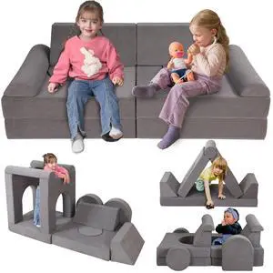 Toddler Couch, 12-Piece Modular Kids Play Couch for Bedroom Toddler Couch, 12-Piece Modular Kids Play Couch for Bedroom