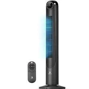 T42 Tower Fan-42 Inch, Bladeless Oscillating Fan with Remote, 6 Speeds & 4 Modes, LED Display, 9H Timer, Quiet Floor Standing Fan for Bedroom Living Room Office, Black T42 Tower Fan-42 Inch, Bladeless Oscillating Fan with Remote, 6 Speeds & 4 Modes, LED Display, 9H Timer, Quiet Floor Standing Fan for Bedroom Living Room Office, Black