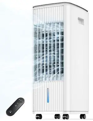 Windowless Portable Air Conditioner, 25.3" Evaporative Air Cooler for Room No Window, 90° Oscillation Swamp Cooler with Remote, 3 Speed, 4 Modes, Timer, 4 Ice Packs, Quiet AC Unit for Bedroom, White Windowless Portable Air Conditioner, 25.3" Evaporative Air Cooler for Room No Window, 90° Oscillation Swamp Cooler with Remote, 3 Speed, 4 Modes, Timer, 4 Ice Packs, Quiet AC Unit for Bedroom, White