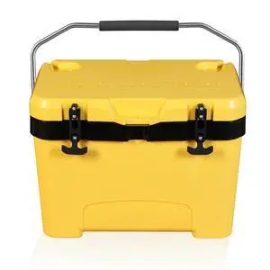 27 Quart Hard Cooler for Camping, Beach & Fishing Yellow 27 Quart Hard Cooler for Camping, Beach & Fishing Yellow