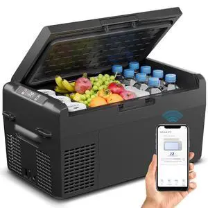 12 Volt Refrigerator - 21QT(20L) Portable Freezer, Electric Cooler for Car Truck RV Van Camping & Road Trip, Fast Cooling Fridge with 12/24V DC & 110-240V AC for Vehicle & Home Use,-4~68 12 Volt Refrigerator - 21QT(20L) Portable Freezer, Electric Cooler for Car Truck RV Van Camping & Road Trip, Fast Cooling Fridge with 12/24V DC & 110-240V AC for Vehicle & Home Use,-4~68