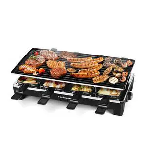 Raclette Table Grill, Electric Indoor Grill Korean BBQ Grill, Removable 2-in-1 Non-Stick Grill Plate, 1500W Fast Heating with 8 Cheese Melt Pans, Ideal for Parties and Family Fun (Black) Raclette Table Grill, Electric Indoor Grill Korean BBQ Grill, Removable 2-in-1 Non-Stick Grill Plate, 1500W Fast Heating with 8 Cheese Melt Pans, Ideal for Parties and Family Fun (Black)