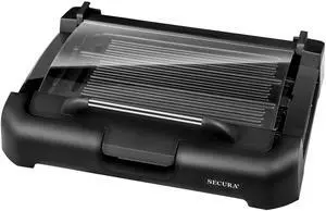 Smokeless Indoor Grill 1800-Watt Electric Griddle with Reversible 2 in 1 Grill and Griddle Plates Plate, Glass Lid, Extra Large Drip Tray (Dishwasher Safe) Smokeless Indoor Grill 1800-Watt Electric Griddle with Reversible 2 in 1 Grill and Griddle Plates Plate, Glass Lid, Extra Large Drip Tray (Dishwasher Safe)