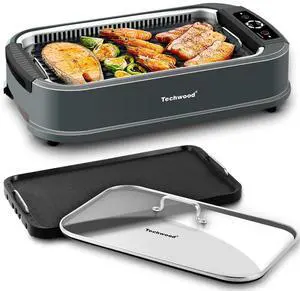 Indoor Grill Smokeless Grill, 1500W Indoor Korean BBQ Electric Tabletop Grill with Tempered Glass Lid, Removable Grill and Griddle Plates with Drip Tray, Gray Indoor Grill Smokeless Grill, 1500W Indoor Korean BBQ Electric Tabletop Grill with Tempered Glass Lid, Removable Grill and Griddle Plates with Drip Tray, Gray