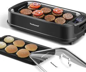 Indoor Smokeless Grill, 1500W Electric Indoor Grill with Tempered Glass Lid, Portable Non-stick BBQ Korean, Turbo Smoke Extractor Technology, Drip Tray& Double Removable Plate, Black Indoor Smokeless Grill, 1500W Electric Indoor Grill with Tempered Glass Lid, Portable Non-stick BBQ Korean, Turbo Smoke Extractor Technology, Drip Tray& Double Removable Plate, Black