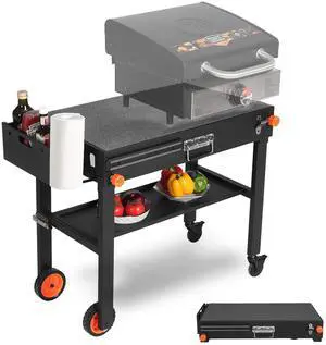Portable Outdoor Grill Table, Folding Grill Cart with Wheels Portable Outdoor Grill Table, Folding Grill Cart with Wheels