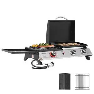 PD1305H 3-Burner Propane Gas Grill, Griddle Combo with Lid PD1305H 3-Burner Propane Gas Grill, Griddle Combo with Lid