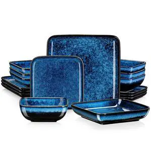 Stern Square Stoneware Dinnerware Set for 4,16 Piece Dining Set Stern Square Stoneware Dinnerware Set for 4,16 Piece Dining Set