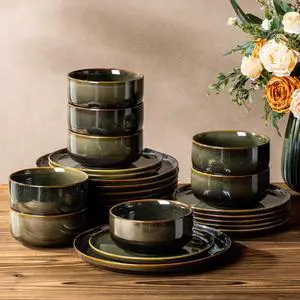 Ceramic Dinnerware Set for 8, 24-Piece Plates and Bowls Set Ceramic Dinnerware Set for 8, 24-Piece Plates and Bowls Set