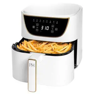 6-Quart Air Fryer, Nonstick Basket Made Without PFAS, Touchscreen, 8-in-1 (Fry, Roast, Broil, Bake, Reheat, Keep Warm, Pizza, Dehydrate), Dishwasher Safe Basket and Crisping Tray, White 6-Quart Air Fryer, Nonstick Basket Made Without PFAS, Touchscreen, 8-in-1 (Fry, Roast, Broil, Bake, Reheat, Keep Warm, Pizza, Dehydrate), Dishwasher Safe Basket and Crisping Tray, White