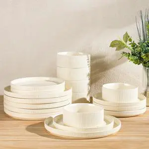 Ceramic Dinnerware Set for 6, 18-Piece Plates and Bowls Set Ceramic Dinnerware Set for 6, 18-Piece Plates and Bowls Set
