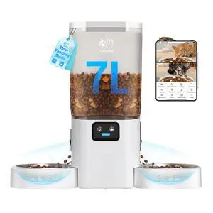 5G WiFi Automatic Cat Feeder with Two HD Camera: 7L Automatic Dog Feeder with Night Vision, Auto Cat Food Dispenser for Multiple Pet, Detachable for Easy Cleaning - 29 Cup 5G WiFi Automatic Cat Feeder with Two HD Camera: 7L Automatic Dog Feeder with Night Vision, Auto Cat Food Dispenser for Multiple Pet, Detachable for Easy Cleaning - 29 Cup