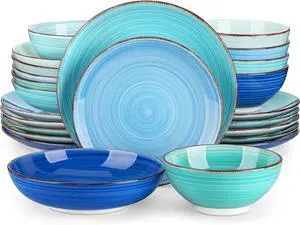 Bonita Stoneware Dinnerware Sets, 24 Pieces Dishes Set for 6 Bonita Stoneware Dinnerware Sets, 24 Pieces Dishes Set for 6