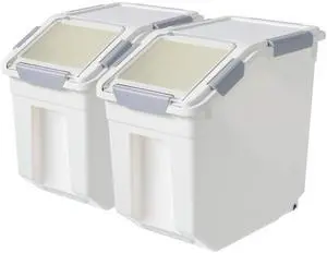 2 Pack Airtight Flour Storage Container With Scoop,Dry Food, Sugar, Baking Supplies,Rice Container Set -BPA Free- Pet Food Storage Container,Dog Cat Birds Food Bin(30LB) 2 Pack Airtight Flour Storage Container With Scoop,Dry Food, Sugar, Baking Supplies,Rice Container Set -BPA Free- Pet Food Storage Container,Dog Cat Birds Food Bin(30LB)