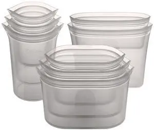 Reusable Food Storage Containers Full Set of 8 Gray Platinum Silicone Cups, Dishes & Bags Microwave, Dishwasher & Freezer Safe Made in USA, BPA-Free Reusable Food Storage Containers Full Set of 8 Gray Platinum Silicone Cups, Dishes & Bags Microwave, Dishwasher & Freezer Safe Made in USA, BPA-Free