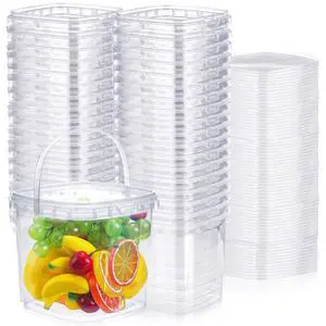 75 Pack 68 Oz Square Deli Containers with Lids Food Storage 75 Pack 68 Oz Square Deli Containers with Lids Food Storage
