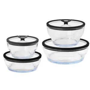 8-Pc Microwave Cookware & Food Storage Set (Clear Black Sesame) 8-Pc Microwave Cookware & Food Storage Set (Clear Black Sesame)