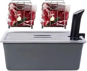 Professional Large Sous Vide Container with Lid, 2 Sous Vide Racks & Insulating Sleeve | Neoprene Retains Heat | Compatible with Anova, Nano, Inkbird, Most Sous Vide Cookers (26 QT) Professional Large Sous Vide Container with Lid, 2 Sous Vide Racks & Insulating Sleeve | Neoprene Retains Heat | Compatible with Anova, Nano, Inkbird, Most Sous Vide Cookers (26 QT)
