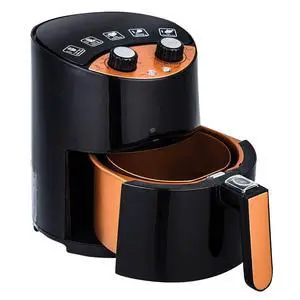 2 QT Air Fryer - Turbo Cyclonic Airfryer With Rapid Air Technology For Less Oil-Less Cooking. Includes Recipe Book (Black) 2 QT Air Fryer - Turbo Cyclonic Airfryer With Rapid Air Technology For Less Oil-Less Cooking. Includes Recipe Book (Black)