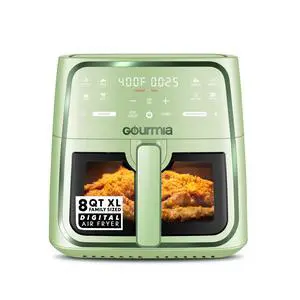 8 Qt Air Fryer, 8 Presets with Digital Display, FryForce 360° Technology, Easy View Window & Interior Light, Dishwasher Safe Basket, Green 8 Qt Air Fryer, 8 Presets with Digital Display, FryForce 360° Technology, Easy View Window & Interior Light, Dishwasher Safe Basket, Green