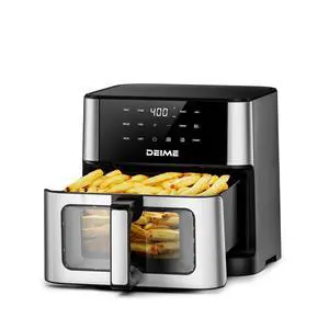 Air Fryer 10.2 QT, 1700W Large Capacity with 10 Preset, Visual Cooking Window, Non-Stick Basket, Recipe Included (Silver) Air Fryer 10.2 QT, 1700W Large Capacity with 10 Preset, Visual Cooking Window, Non-Stick Basket, Recipe Included (Silver)