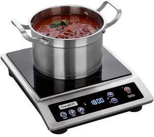 Induction Cooktop, Commercial Grade Portable Cooker, Large 8 Heating Coil, Premium Stainless Steel Countertop Burner with NSF Certified, 10 Hours Timer Powerful 1800W Professional Hot Plate Induction Cooktop, Commercial Grade Portable Cooker, Large 8 Heating Coil, Premium Stainless Steel Countertop Burner with NSF Certified, 10 Hours Timer Powerful 1800W Professional Hot Plate