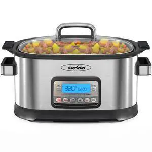 12-in-1 Programmable Slow Cooker 6.5QT with Timer & Keep Warm | Multicooker with Timer & Temp Control, Dishwasher Safe Lid & Removable Nonstick Crock and Rack, Stainless Steel 12-in-1 Programmable Slow Cooker 6.5QT with Timer & Keep Warm | Multicooker with Timer & Temp Control, Dishwasher Safe Lid & Removable Nonstick Crock and Rack, Stainless Steel